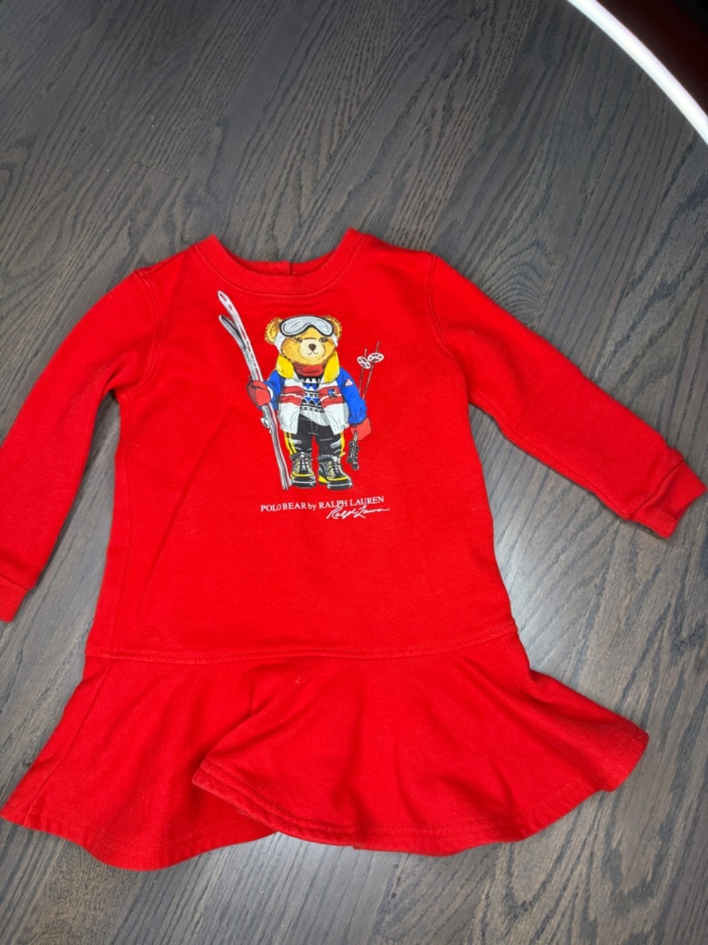 Polo by Ralph Lauren Red Ski Bear Peplum Dress